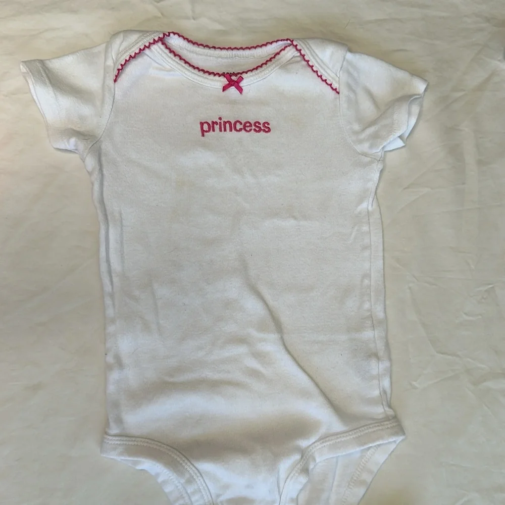 Carter's size 9 months bundle Pink and White Bodysuits Set for Everyday Comfort.